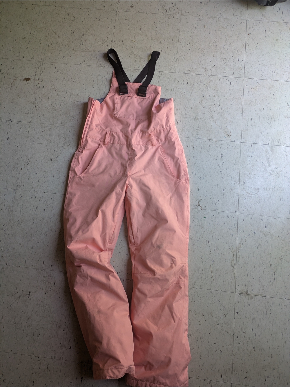 Pulse Coral Pink Snow Bib Overalls with Black Adjustable Straps